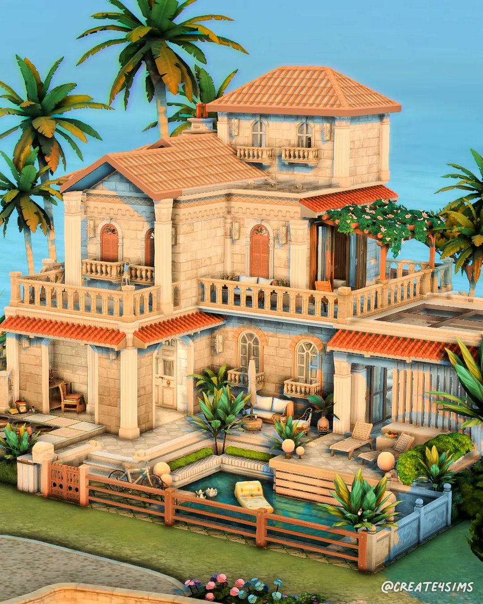 New speedbuild video out ☀️ Tartosa Dream Home || no CC #eapartner Watch here: youtu.be/wUOH3EtD0Zw?si… #TheSims #Sims4 #thesims4 @TheSims