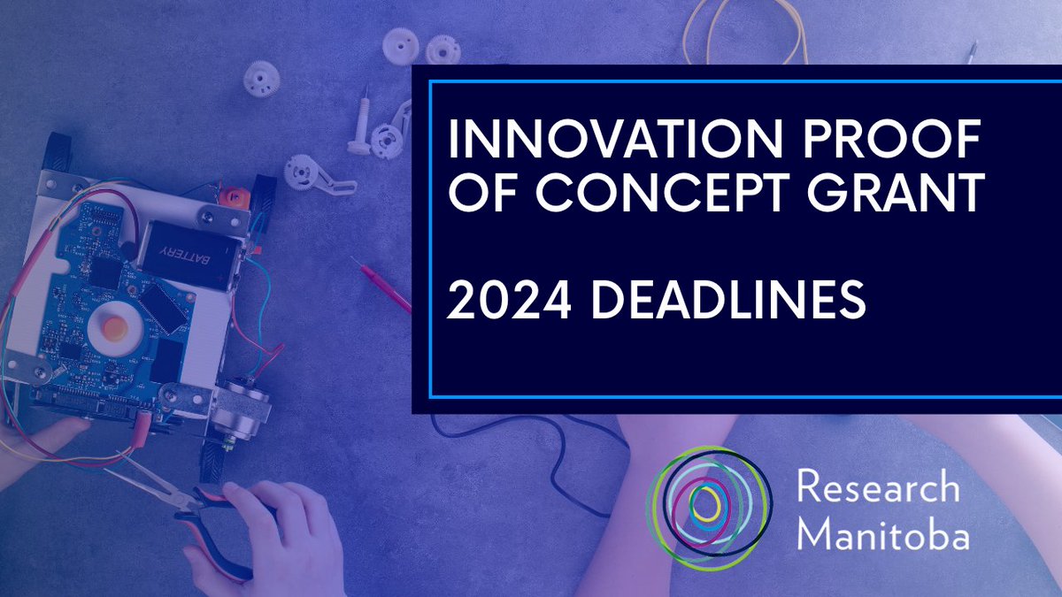 We are announcing our 2024 deadlines for our Innovation Proof of Concept Grant. The first intake opens on May 21, 2024. researchmanitoba.ca/innovation-pro…