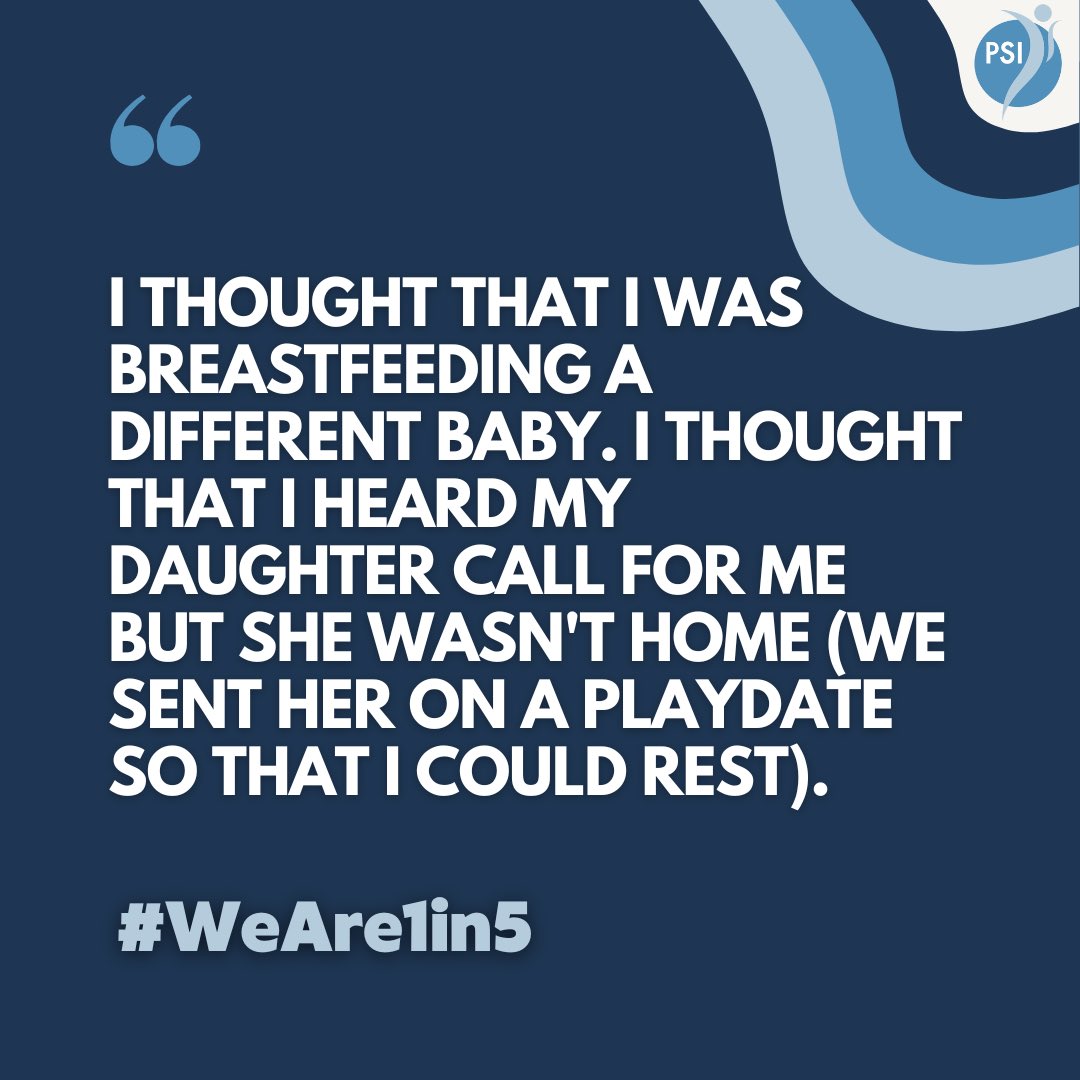 “The delusions and hallucinations when I was deep into psychosis come back to me in waves; I was so out of it when I was in that state that I only remember flashes of what I thought and how I acted.” — Rowena Winkler, Filipina-American, PPP Survivor @rbwinklerphd #WeAre1in5