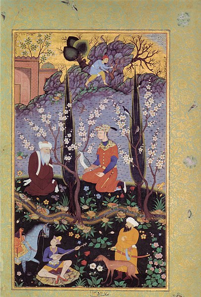 Last one...'A Youth, an Old Man and Attendants' from the Gulshan Album (by Azqa Reza Hervi; 1620-1621)