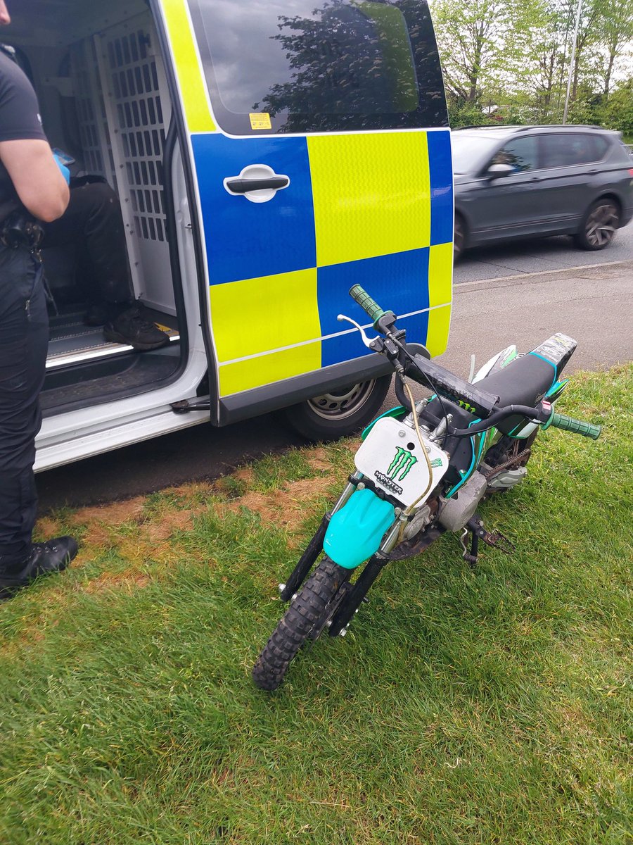 Beat officers stopped this bike in #Gillingham. As it is an off-road bike, it was seized and the driver reported for traffic offences. TM