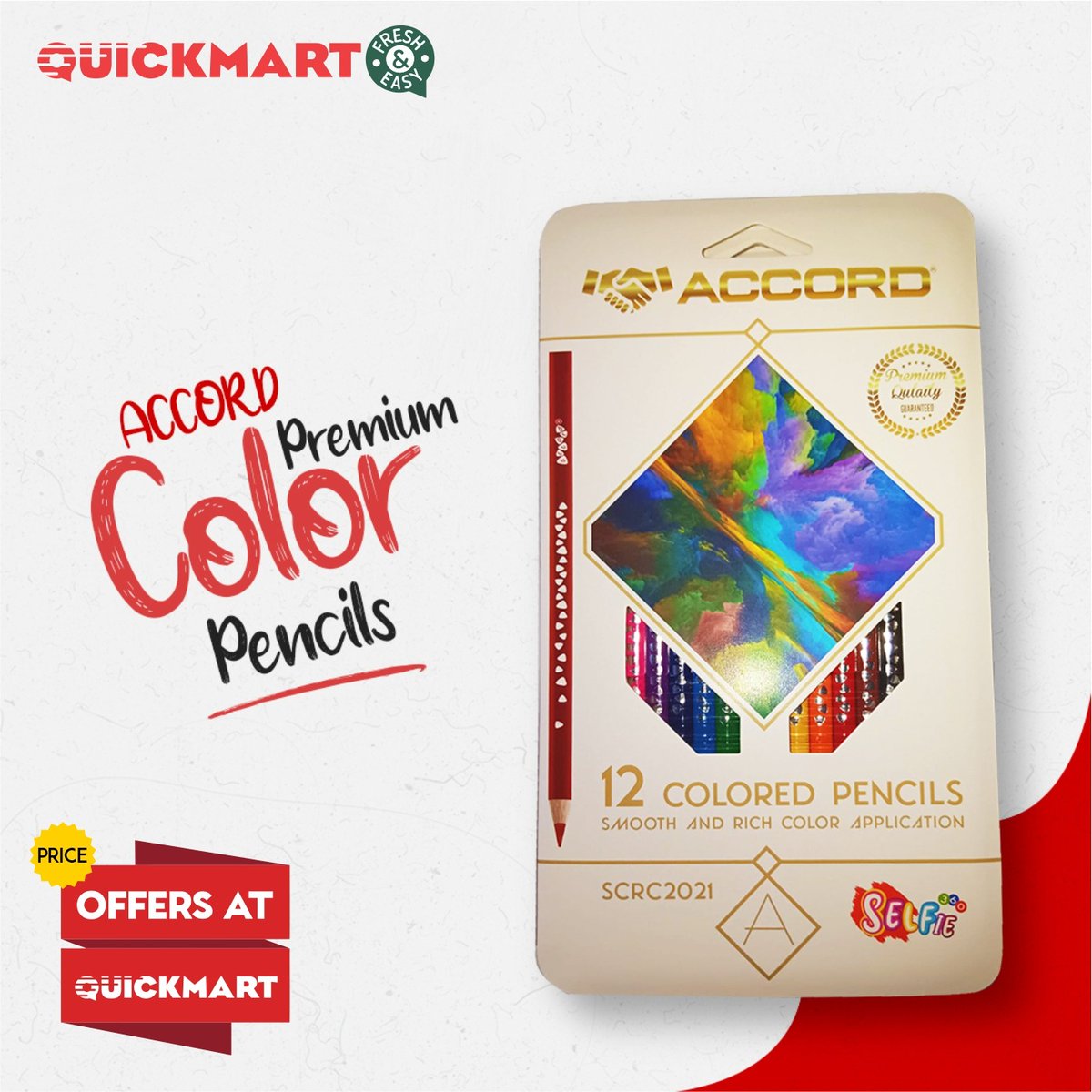 Buy the #AccordPremiumColourPencil for vibrant artwork! Find them on offers at @QuickmartKenya. These high-quality colour pencils are perfect for drawing needs, are reliable and durable. Suitable for use at home , school or the office. #Beinafuu  #backtoschool @store_centropen