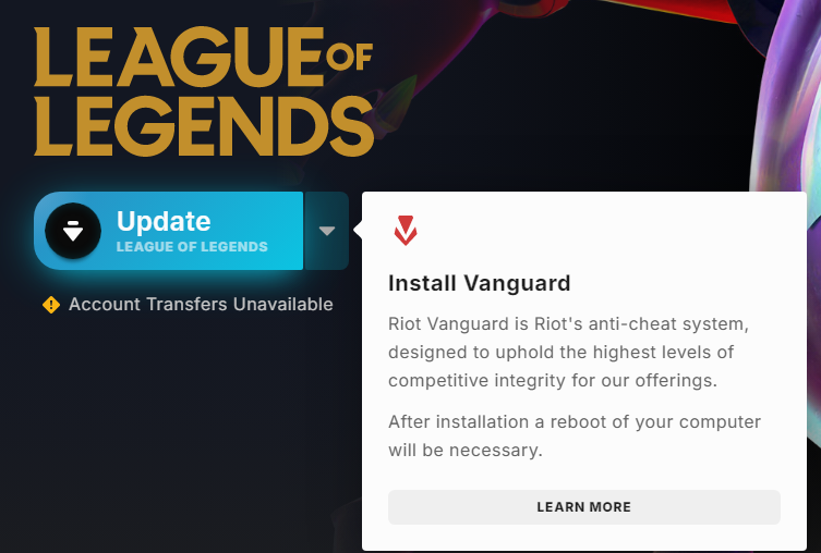 Not going to lie, Kernel level access scares me. #LeagueOfLegends #vangard