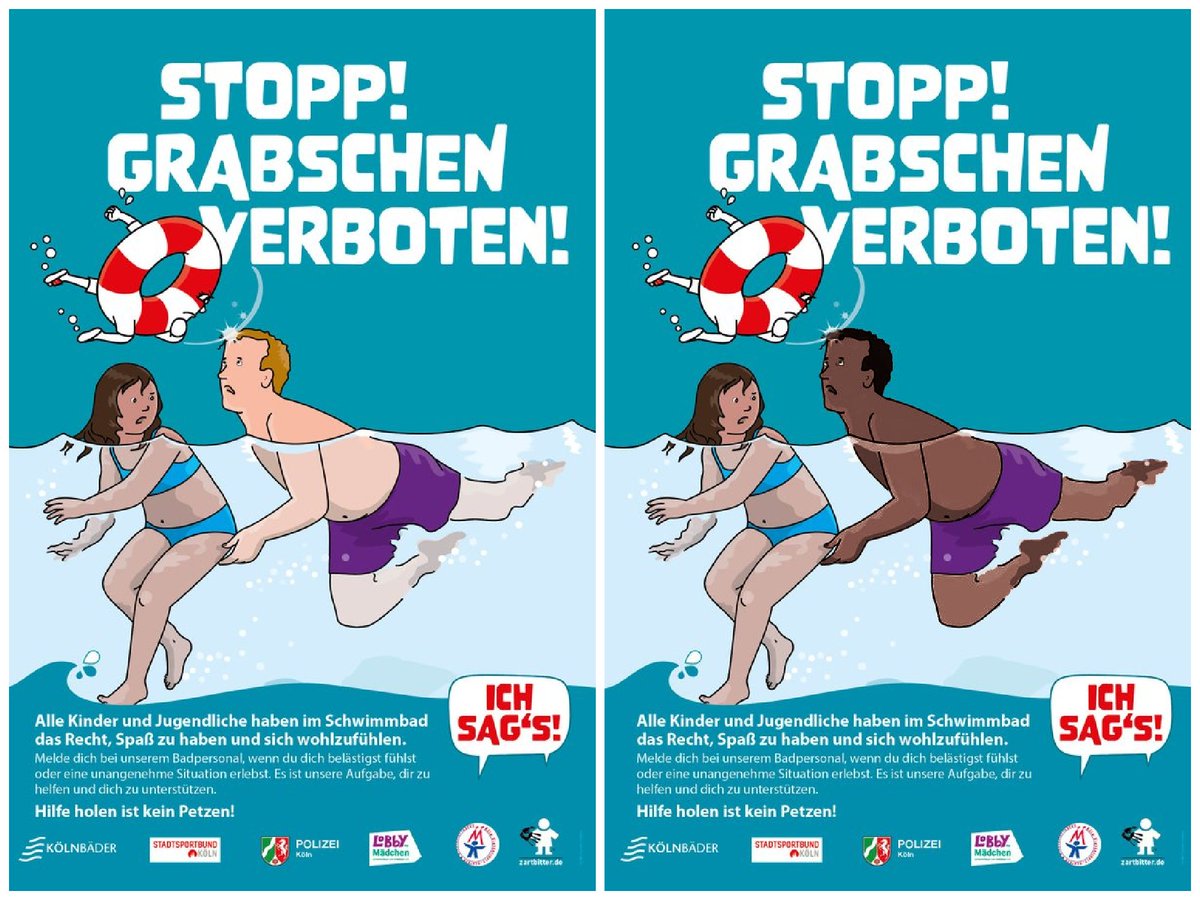 A German campaign against sexual harrassment & abuse in swimmingpools has dropped.

But they had messed up the colors so I fixed it!

You're welcome, #Germany!