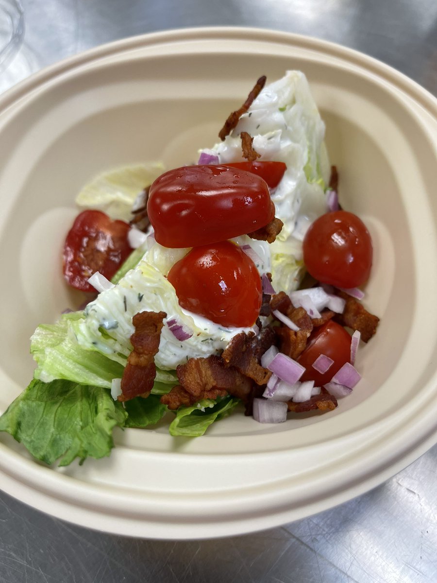 Our students made Wedge Salad with Ranch Dressing for our chapter on salads. They cooked bacon and learned how to properly dispose of the bacon grease. 🔗 Recipe link in bio. <a href="/SacredHeartOCSB/">Sacred Heart Catholic High School</a> #ocsb #SacredHeartHospitality