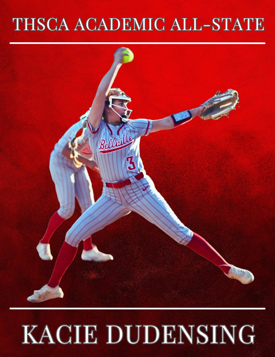 Congratulations to Kacie Dudensing on earning <a href="/THSCAcoaches/">THSCA</a> Academic All-State honors! So proud of her hard work in the classroom and on the field!