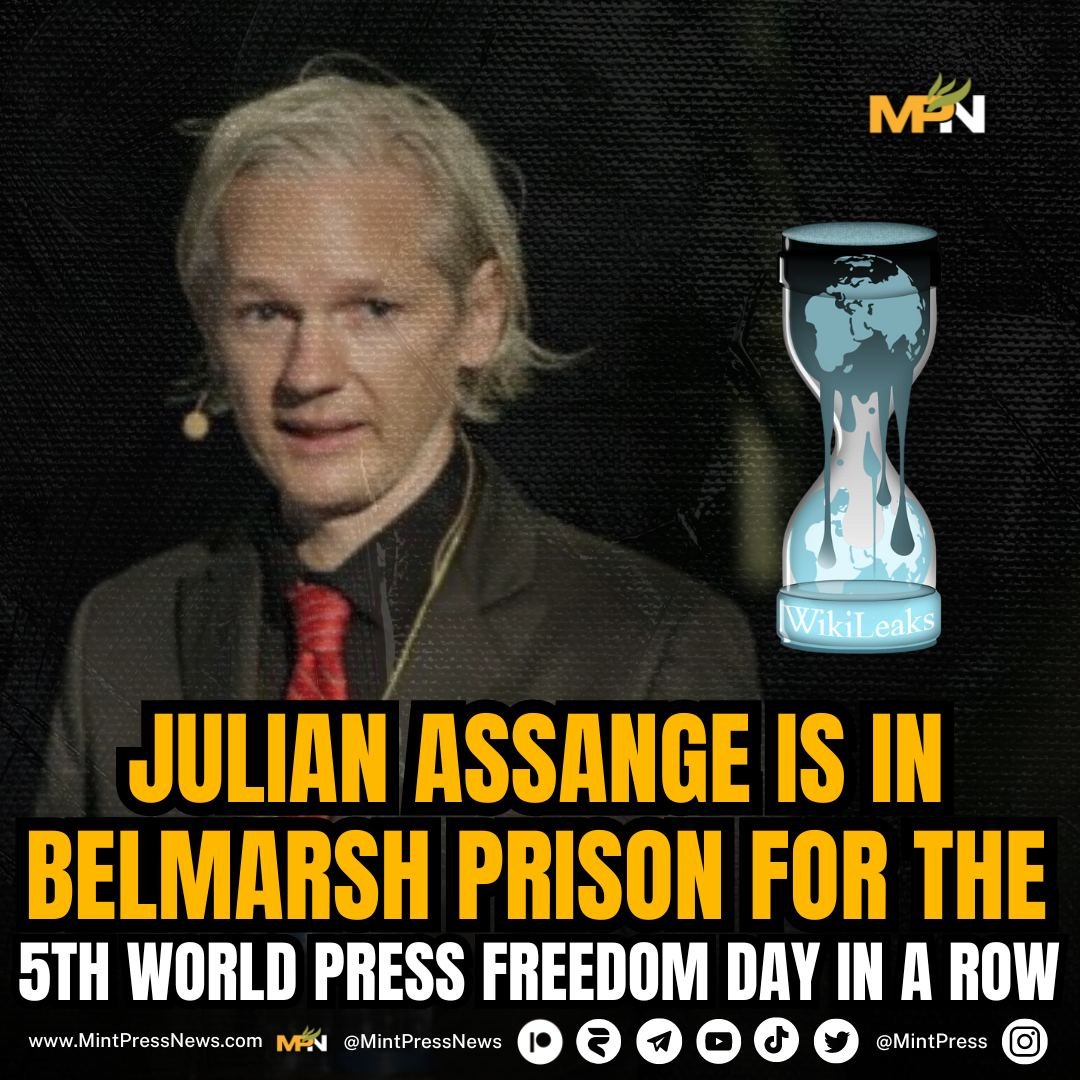 Wikileaks co-founder Julian Assange remains locked up in Belmarsh Prison in the UK on the World Press Freedom Day for exposing the war crimes committed by western governments across the global south.