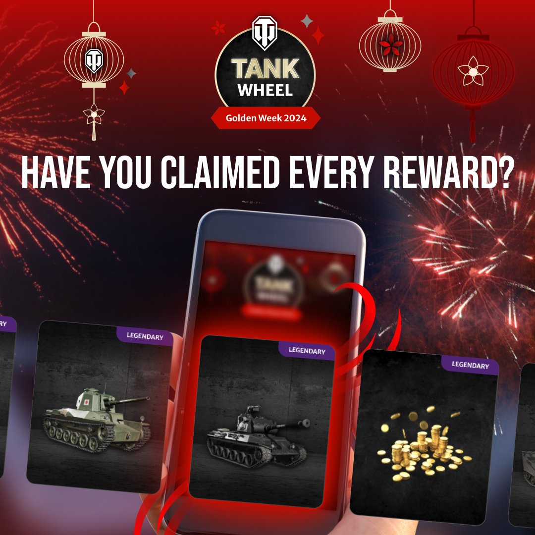 Have you claimed your rewards?

The Tank Wheel has more rewards to give!

 #WorldofTanks #wot #wotmodernarmor #wotma #wot #Gaming #GoldenWeek