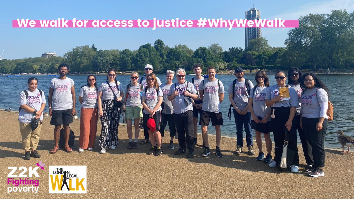 Team Z2K are taking part in this year's #LondonLegalWalk to support our specialist advice services that provide access to justice for thousands of Londoners every year. Help us reach our £5000 goal by donating what you can 👉 londonlegalsupporttrust.enthuse.com/pf/z2k-2024