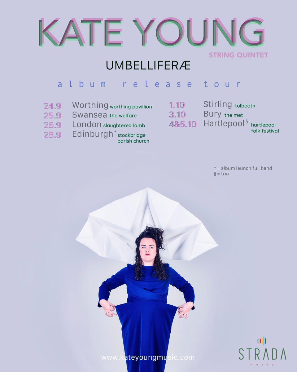 Kate Young String Quintet announcement 📣of UK Album Release Tour 2024🎻 A huge congratulations to Kate from us on completing her album kickstarter today! 🍾🎉 🎟️ Get your tickets now: kateyoungmusic.com/concerts/ #kateyoung #scottishmusic #fiddle #violin