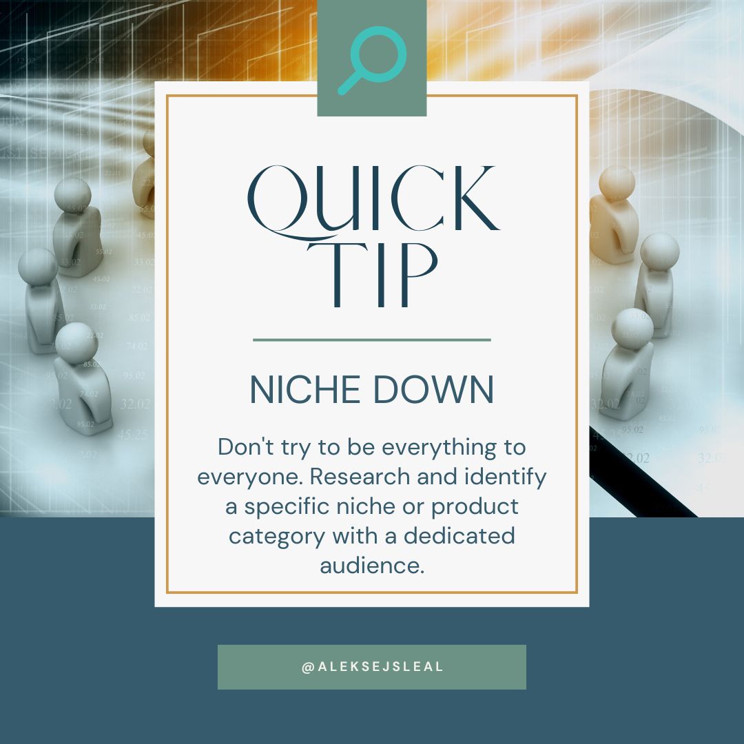 Instead of offering a vast array of products, consider niching down!

This allows you to develop expertise, target marketing efforts effectively, and build brand recognition within that niche. 🚀🚀🚀

#ecommercetips #onlineselling #entrepreneurlife #smallbusiness #targetmarket…