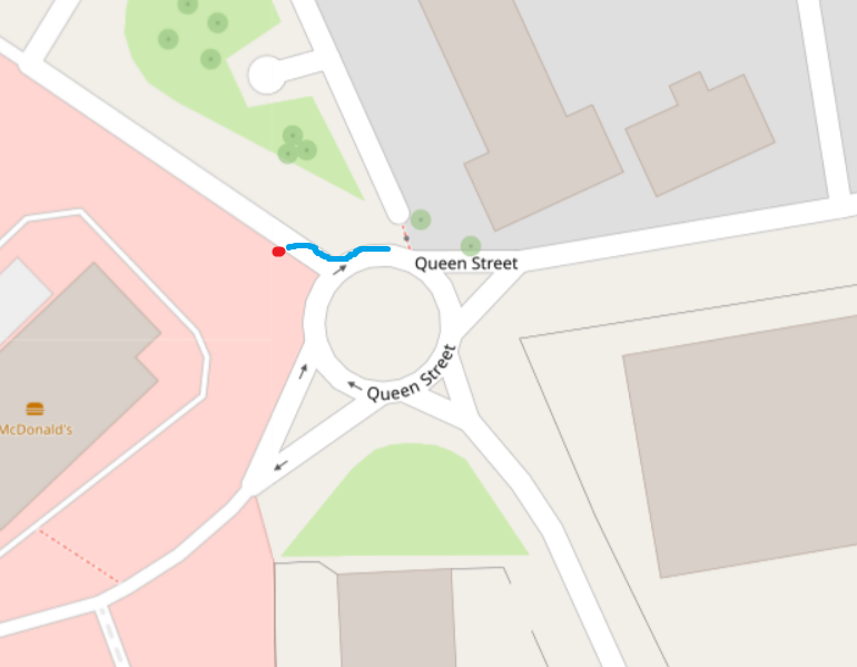 fuzzboxo's tweet photo. @scottish_water couldn't work out how to report an issue for a footpath/road that isn't part of a building, but there's water bubbling up next to a manhole in FK2 7AR (closest I could get) - pic attached showing where it is and where the water is flowing. https://t.co/n4yP6UZ0Kn