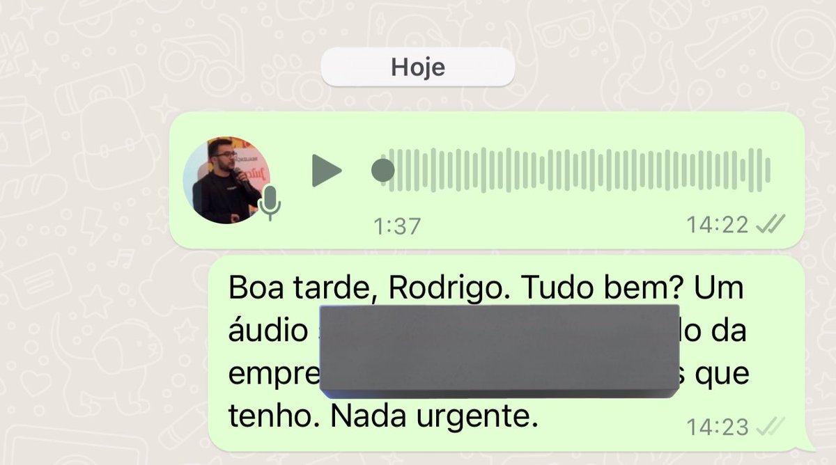 Enviar áudio + resumo do assunto: 🧡

Eu adotei há uns anos essa prática quando envio áudio e acho que pode ser interessante pra gerar menos ansiedade nas pessoas e tornar a comunicação mais leve.