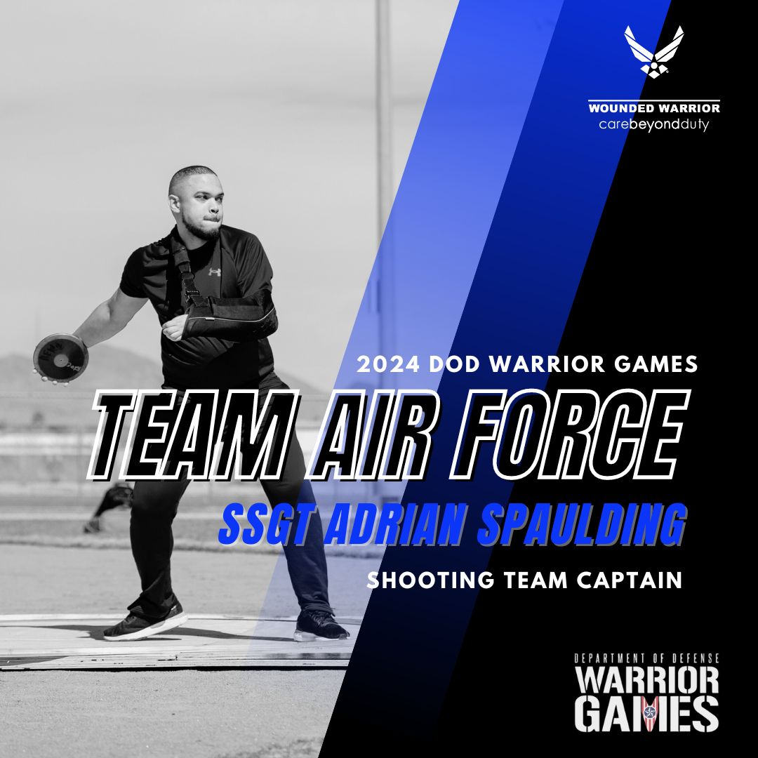 ⭐️Meet SSgt Adrian Spaulding ⭐️

Honored to announce returning competitor SSgt Spaulding who will represent #TeamAirForce at the 2024 DOD @warriorgames in Orlando, FL next month. Let's show our support for his strength, determination, and unwavering spirit as he heads to compete!