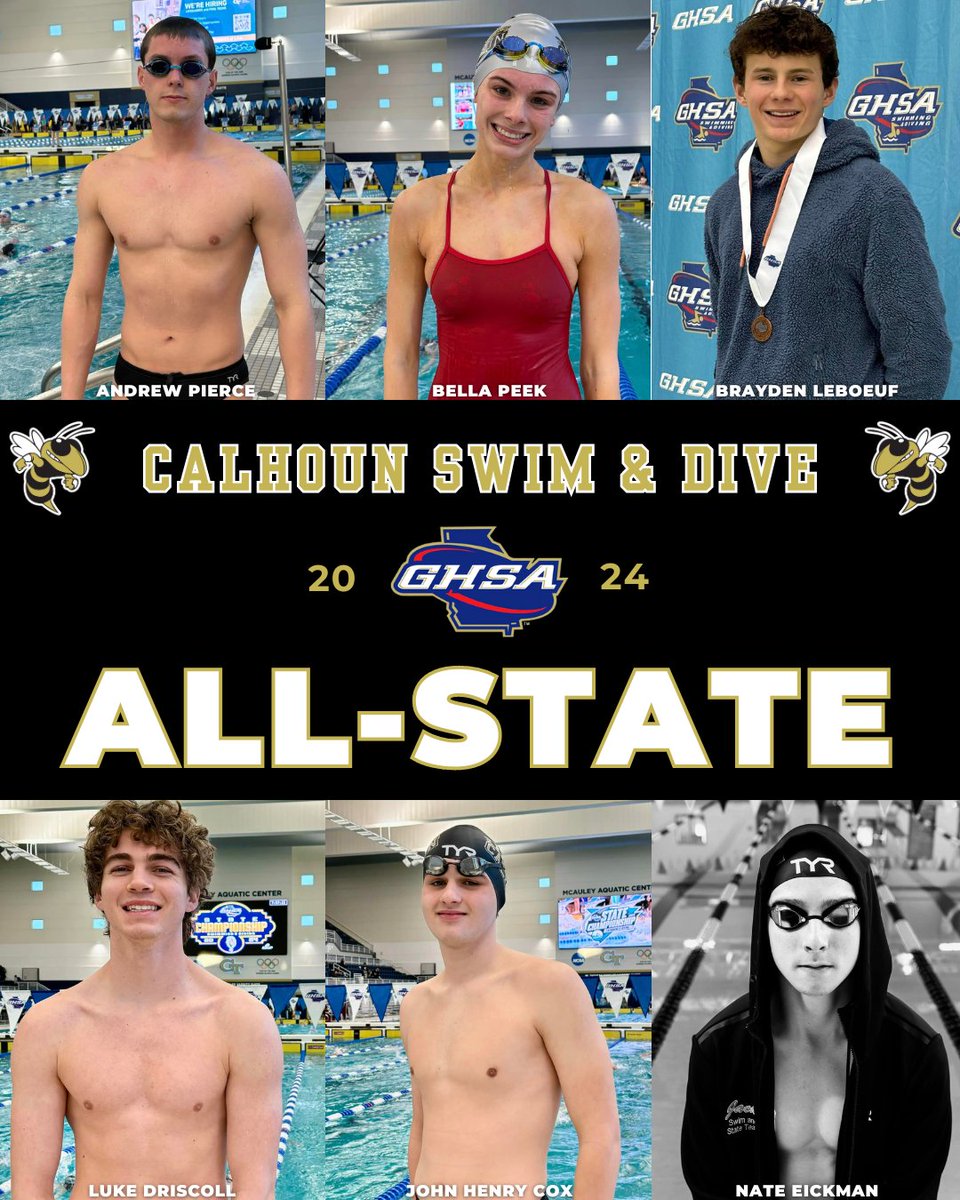 Congratulations to our CHS swimmers and diver who have been named to the 2024 GHSA All-State Team! #GoJackets #ExcellenceInAthletics
