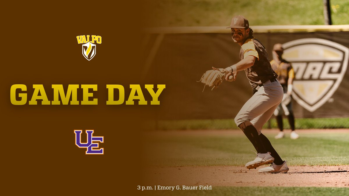 Cranking up an early May weekend of home baseball! 🆚: Evansville 📍: Emory G. Bauer Field ⏰: 3 p.m. CT 📻: bit.ly/3MoBeIB (UE radio) 📈: statb.us/b/508402 #GoValpo @ValpoBaseball
