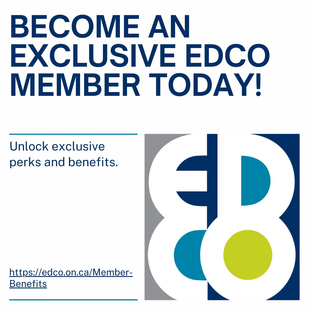 Become an EDCO Member and unlock exclusive benefits and more! Visit us at edco.on.ca/Member-Benefits for more information and pricing for your community to join our network of professionals. #EDCO #EDCO2024 #Member #MemberBenefits #EconomicDevelopmentOntario