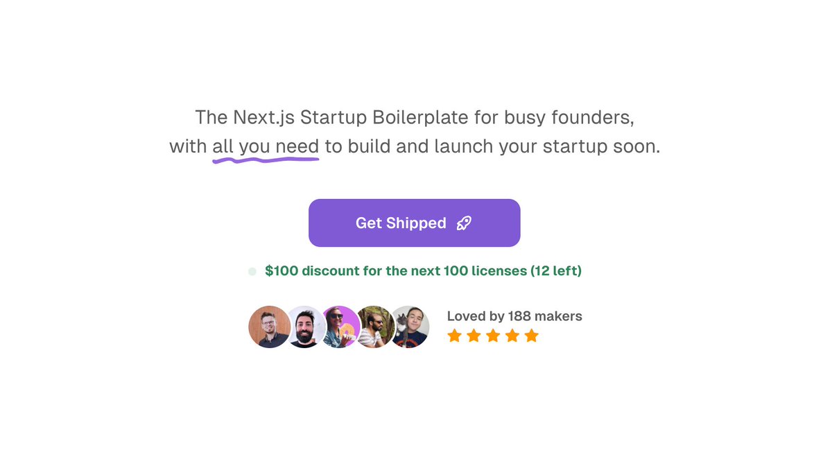 I couldn't imagine anything better than this. 188 people are successfully shipping faster using @ShippedClub 🚀 For me, this is a huge success. I always wanted to empower my fellow indie hackers, and now this is a reality. And 12 discounts left to reach the 200 licenses sold…