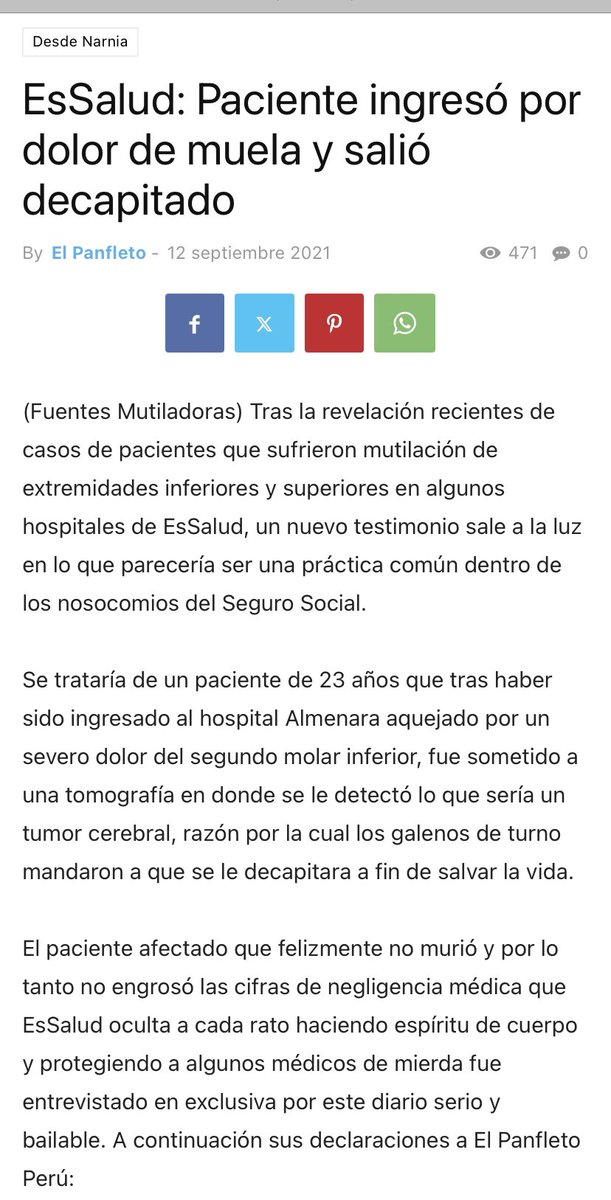 Fernando Ríos @baumandemetz es un capo. Las historias que creaba para el Panfleto eran hilarantes y súper creativas. Aquí con @LourdesPaucar_ en una foto hace algunos años. Un beso al cielo para el. Y a leerlo para burlarnos de nuestras desgracias. elpanfleto.pe/essalud-pacien…