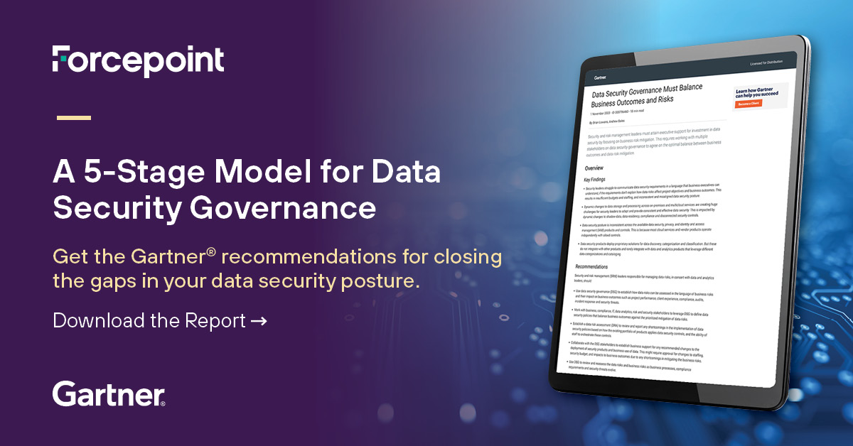 In their latest report on Data Security Governance (DSG), Gartner® predicts that, “By 2026, 40% of organizations will use DSG to support business outcomes and data security investments, up from less than 15% today.” Find out why… brnw.ch/21wJr0k