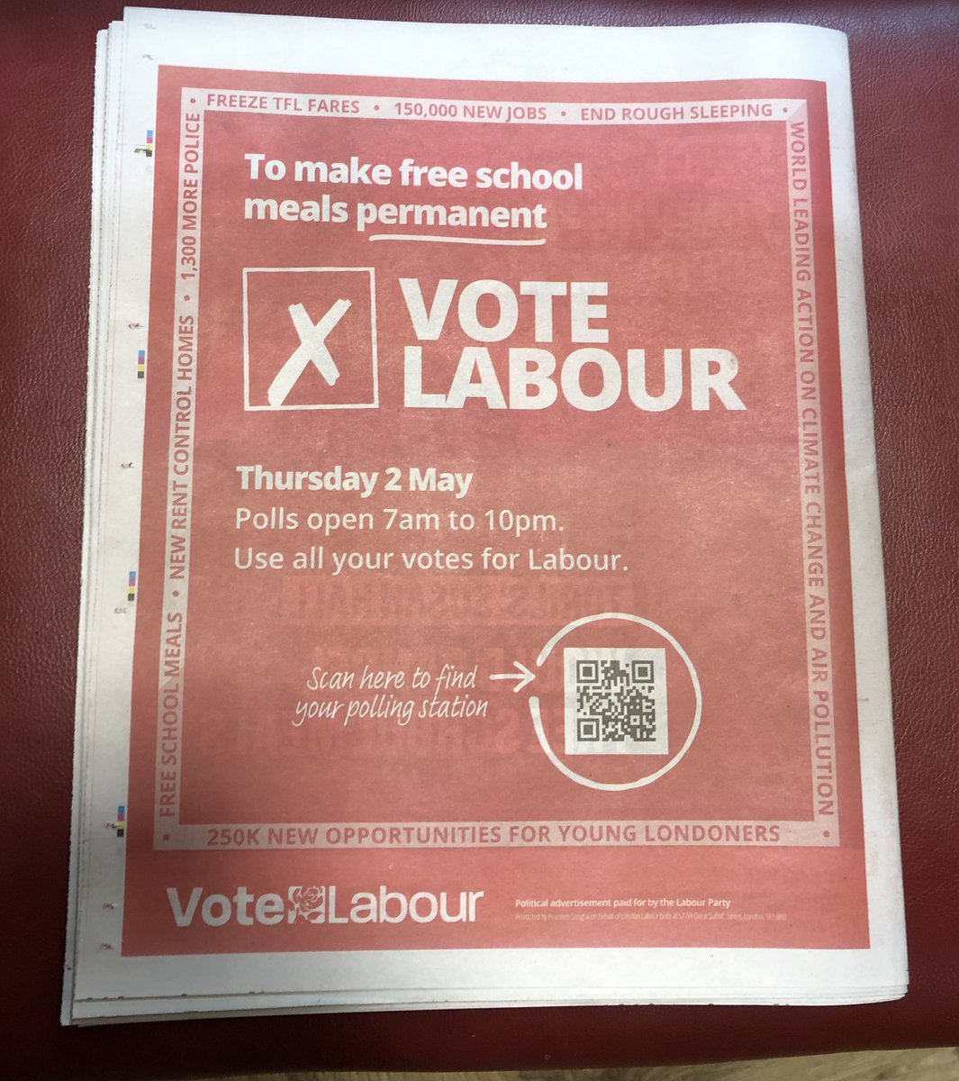 Front & back cover of The Richmond & Twickenham Times in Tesco this morning dated 2nd May Bit late as polls closed yesterday ! Wonder how much these adverts costs ? Interestingly enough it’s not very clear it’s for the mayoral election