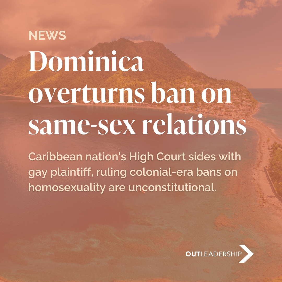 Dominica joins a growing list of Caribbean nations to repeal their British-era sodomy laws, including  Antigua and Barbuda, Barbados, Belize, Saint Kitts and Nevis, and Trinidad and Tobago.

Read more in OutNEWS: bit.ly/OutNEWS.