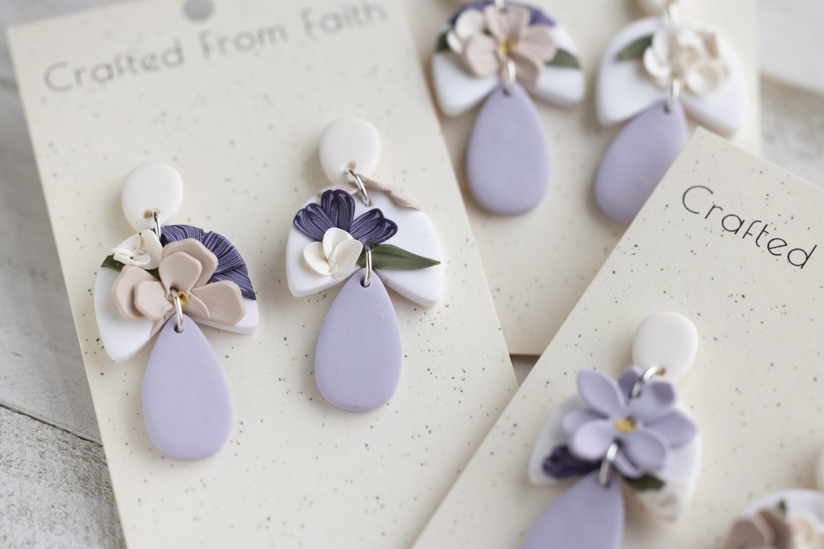 This set of earrings are very special and named after the one who inspires me to create everyday.
Shop online: craftedfromfaith.com/products/jenny
#craftedfromfaith #clayearrings #clayartist #handmadejewelry #earringstyle #earringshop #smallbiz #shopsmall