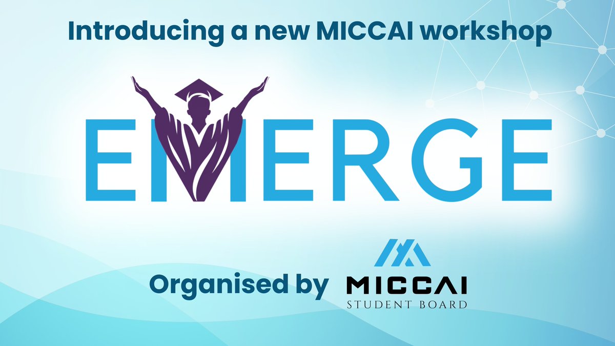 The MICCAI Student Board is proud to present a new workshop at MICCAI 2024: EMERGE. A platform for early-career researchers within the MICCAI community to showcase their work. #MICCAI2024 #MICCAI @MICCAI_Society Find out more: 🔗Website miccaimsb.github.io/emerge/index.h… 🧵(1/4)