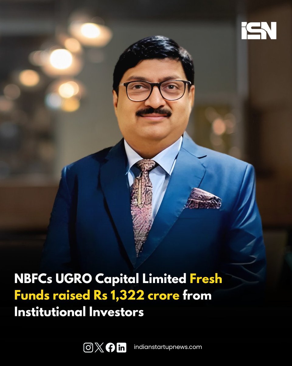 UGRO Capital, a DataTech NBFC specializing in MSME lending, has raised Rs 1,332.66 crore through Compulsory Convertible Debentures (CCD) and Warrants. 

The equity fundraise is subject to shareholder approval.

Read the full story here:👇
indianstartupnews.com/funding/ugro-c…