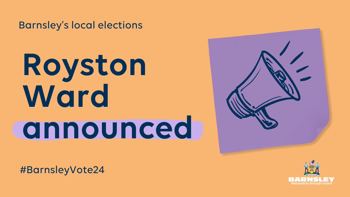 LOCAL ELECTIONS RESULT 📣 Royston Ward: Caroline Makinson, Labour Party re-elected. Number of registered electors: 8,771 Total number of ballot papers received: 1,858 Turnout: 21.18% Full results are available at barnsley.gov.uk/LE24. #BarnsleyVote24