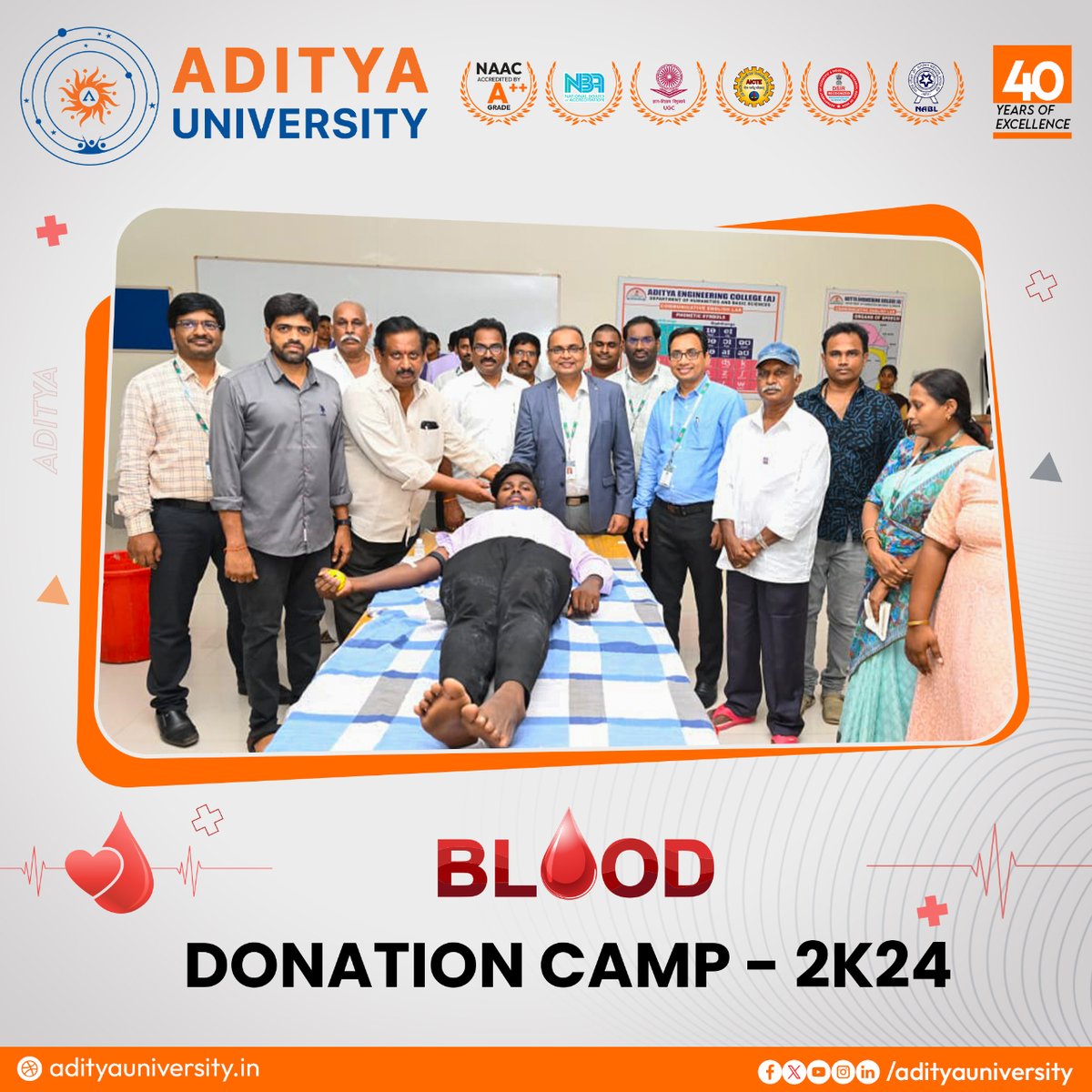 adityauniv's tweet image. 🩸 Aditya University's NSS unit organized a remarkable Blood Donation Camp on campus, and the turnout was nothing short of inspiring! 
#AdityaUniversity #NSSUnit #BloodDonation #CommunityService