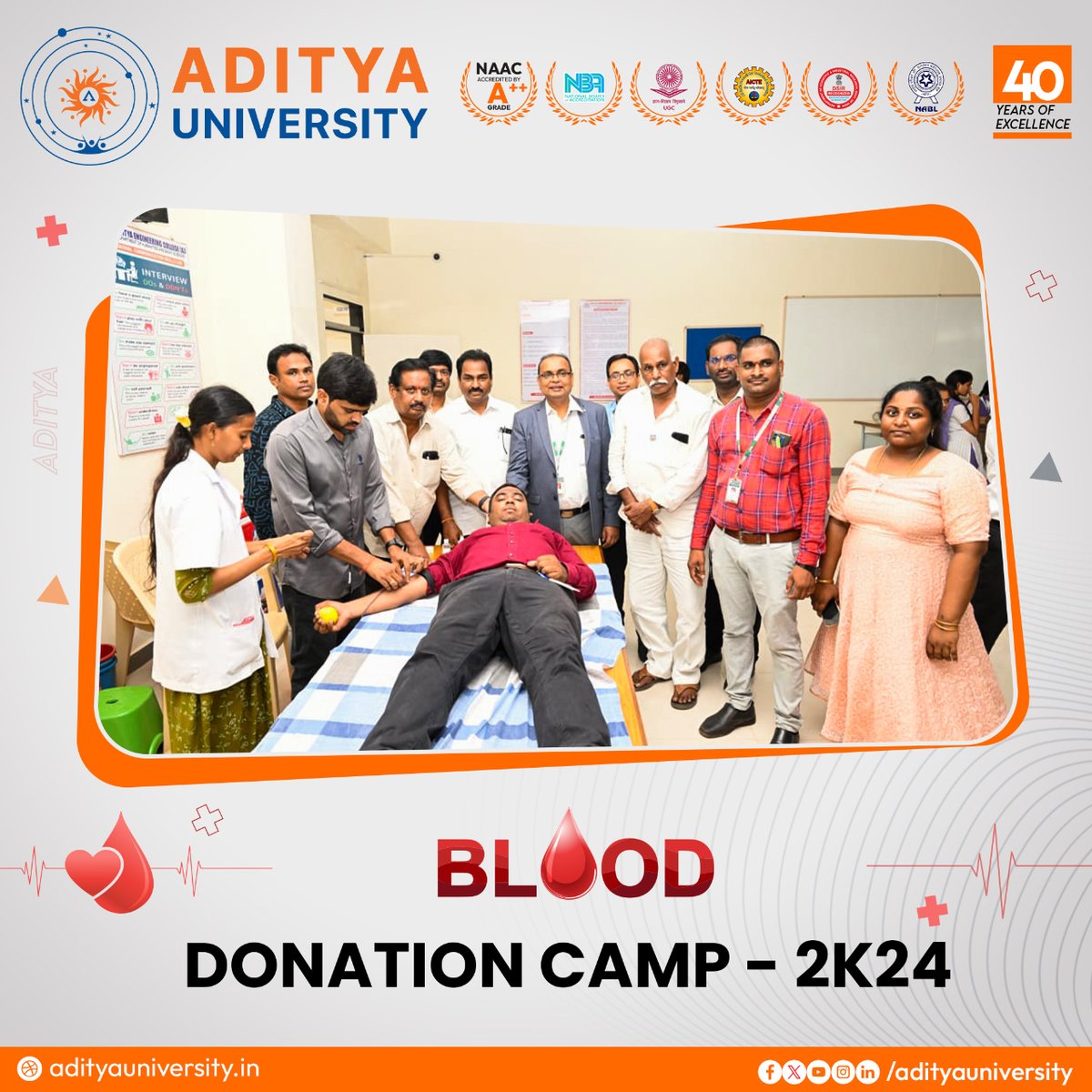 adityauniv's tweet image. 🩸 Aditya University's NSS unit organized a remarkable Blood Donation Camp on campus, and the turnout was nothing short of inspiring! 
#AdityaUniversity #NSSUnit #BloodDonation #CommunityService