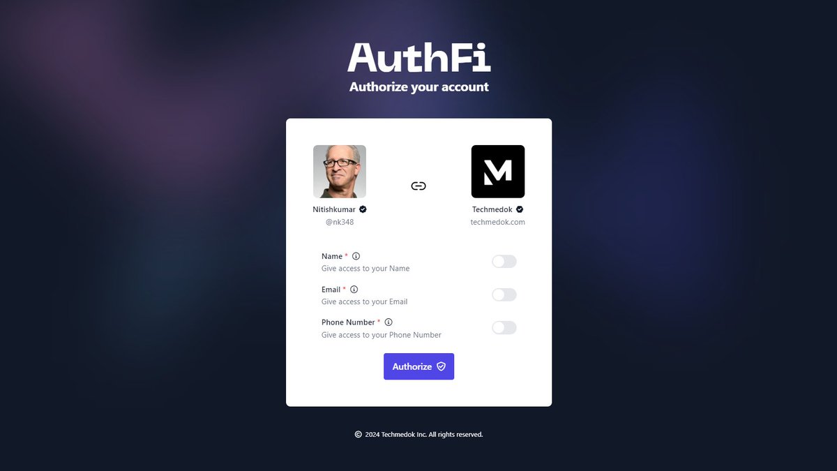 AuthFi_'s tweet photo. β¨ Sneak peek! Take a Look at the Authorization screen of AuthFi...
Secure, sleek, and user-friendly. Tell us what you think!
Launching Soon! π₯ Prepare for a seamless and secure experience.
#AuthFi #Techmedok #Authentication #DataPrivacy #DataControl https://t.co/b4v9As6SpJ