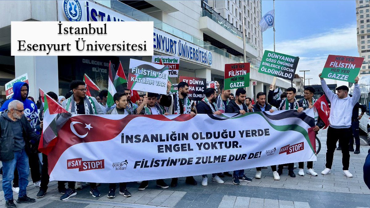 📍 •Malatya İnönü Üniversitesi 📍 •Mersin Üniversitesi 📍 •İstanbul Esenyurt Üniversitesi #FreePalestine #CampusesSayStop