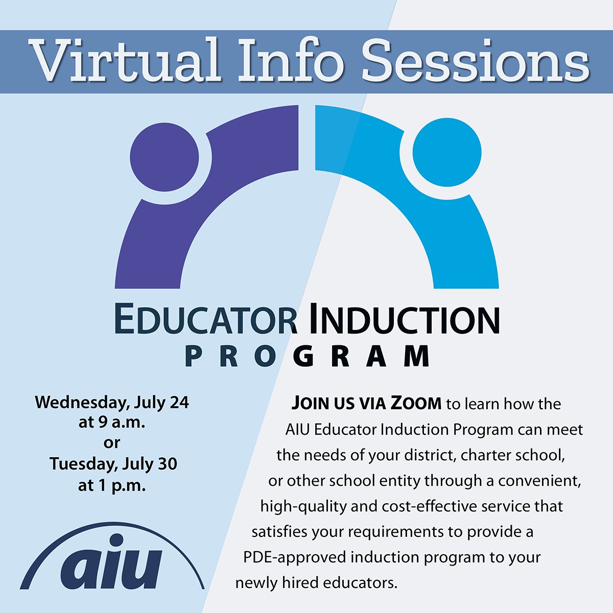 Learn about our convenient, high-quality & cost-effective Educator Induction Program that satisfies PDE #teacherinduction requirements for newly hired educators. Join our FREE virtual info sessions: 7/24 at 9 a.m. or 7/30 at 1 p.m. loom.ly/jtYJuYM. #newteachers