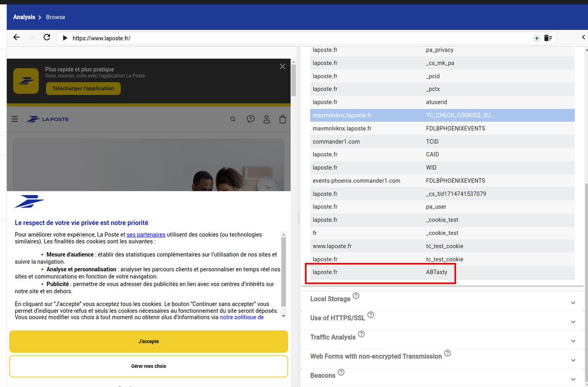 Tu lances donc Website audit de @EU_EDPB, qui est quand même un tout petit peu développer par 2 personnes de la CNIL elle-même. Et tu vas sur le site en question et tu vois quoi ? OH BEN TIENT DU ABTASTY QUE C’EST ÉTRANGE !!!!