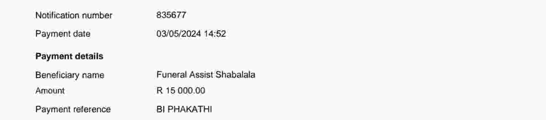 Hi fam I donated R15K to assist in Musa Shabalala's family funeral they need R25K to get everything done, please donate if you can to the Shabalala family 0658078645 Capitec, thank you