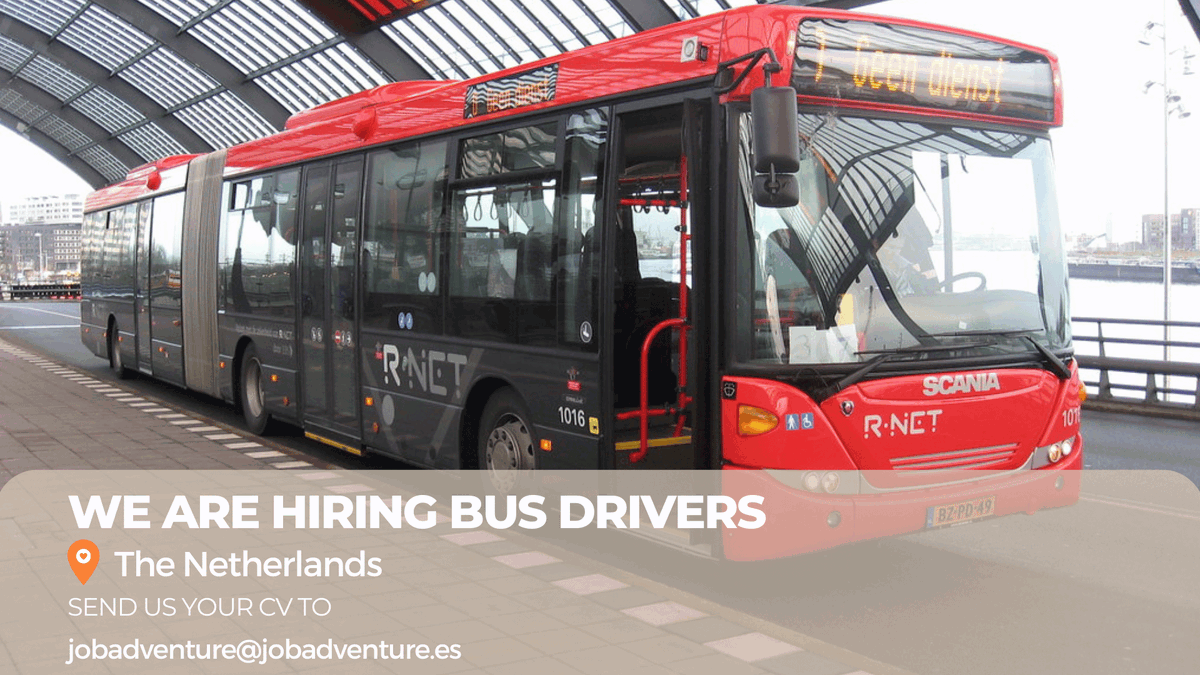 📢#joboffer for #busdrivers
We are hiring Bus Drivers in The Netherlands! 
Please send us your CV to 📩 jobadventure@jobadventure.es

📌Breda, Netherlands careers-page.com/job-adventure/…