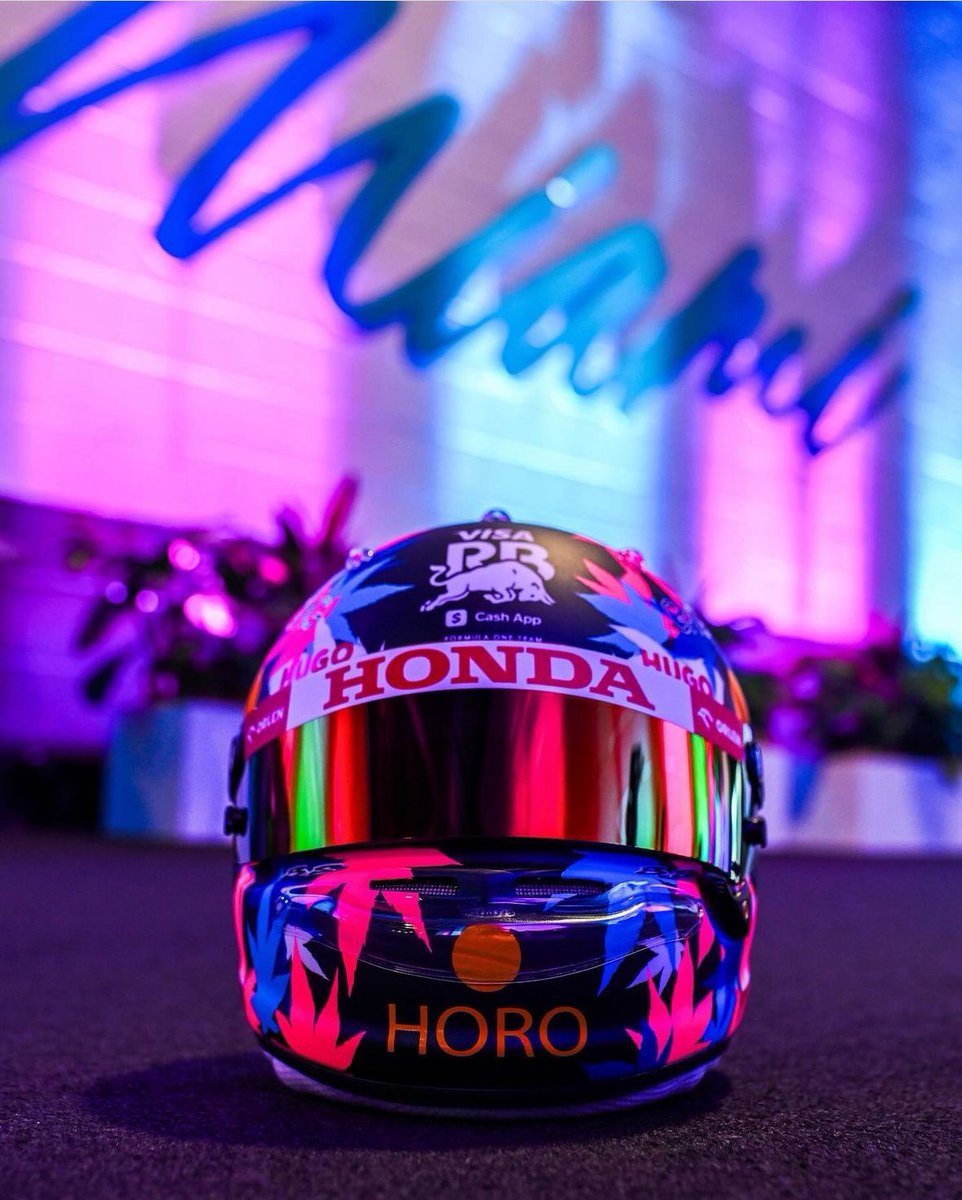 The Miami GP helmet for @yukitsunoda07 #uniswag