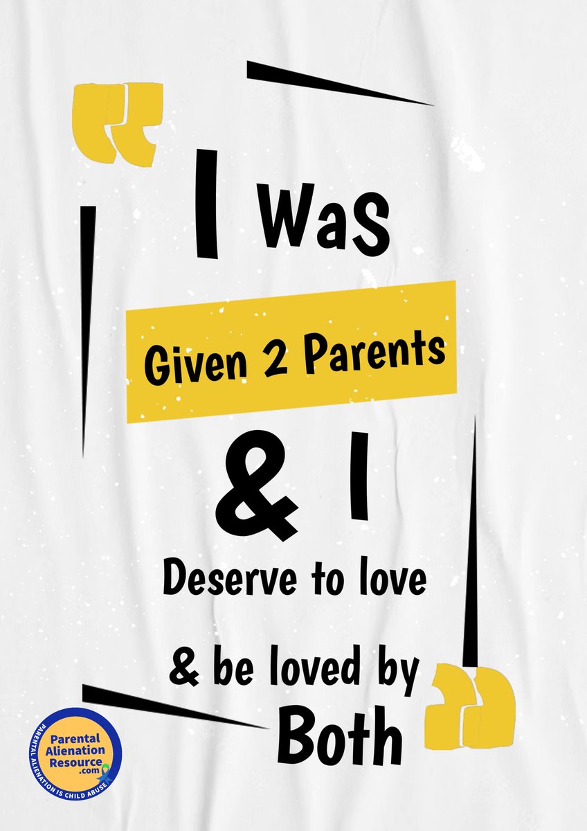 Parents, stop making your kids feel guilty for wanting to spend time with, and enjoy their other parent! Stop Parental Alienation!