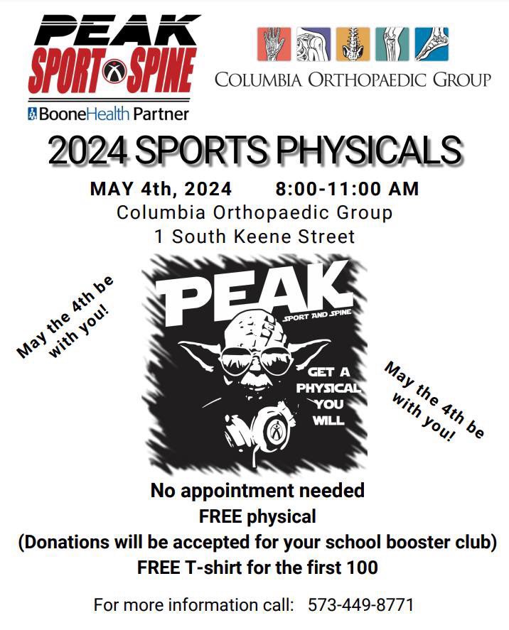 Tomorrow morning from 8-11! Free sports physicals!