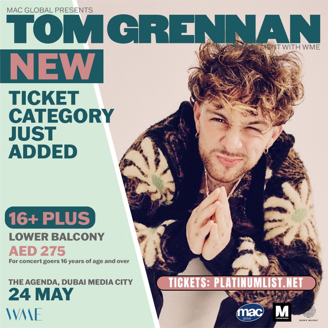 Yes Dubai, I’m playing at The Agenda on May 24th! You can now get tickets on the lower balcony which is exclusively reserved for concert goers aged 16 and over. Don’t miss this one, look forward to seeing you there 🇦🇪 🎟️ dubai.platinumlist.net/event-tickets/…