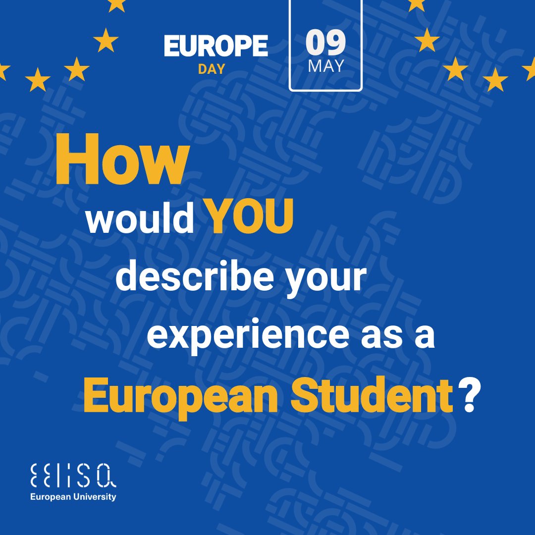 📣 #EELISAstudent, let us know in your words! What does being a European student mean to you? Results will be shared by each #EELISA institution on May 9! Go to linktr.ee/EELISAEuropeDay select your institution & start sharing! Let's celebrate #EuropeDay together! #EELISAEuropeDay