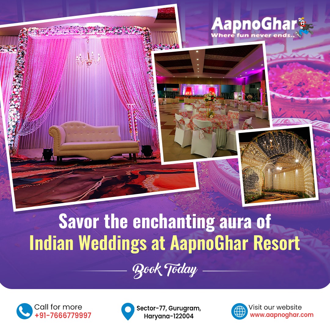 Embrace the rich traditions and vibrant culture of Indian #weddings at AapnoGhar Resort. #celebrate your love in style at #AapnoGhar #Resort.
🌐aapnoghar.com
📲7666779997
#WeddingPlanning #Trending #Gurugram #celebrations #love #venue #celebratethemoment #explore #Delhi