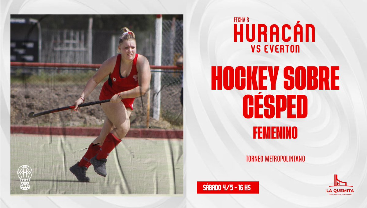 #Huracán 🎈 #HockeySobreCésped

🏑 Este sábado 4/5, la Primera del Femenino del Globo se enfrentará a #Everton desde las 16:00 por la #Fecha6 de la Zona E3, en La Quemita