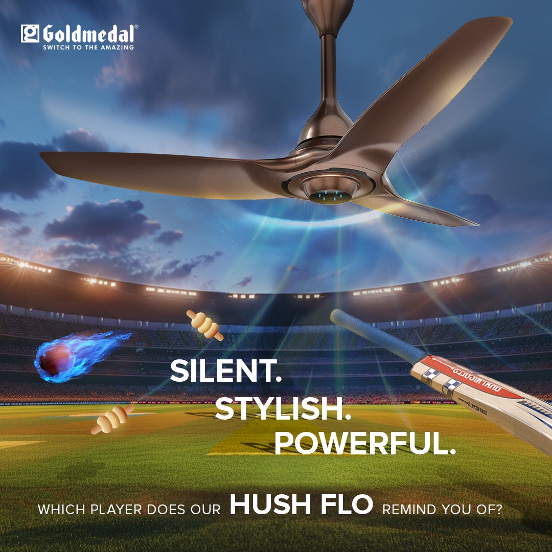 Blown away by its performance :
Goldmedal Hush Flo 🤝🏻 Your favourite cricketer

Comment down the name of that silent yet powerful player!

#ThandRakhYaar
#Goldmedal #GoldmedalIndia #GoldmedalElectricals #SwitchToTheAmazing #Summer #SummerTime #Fans #Cricket #CricketFans