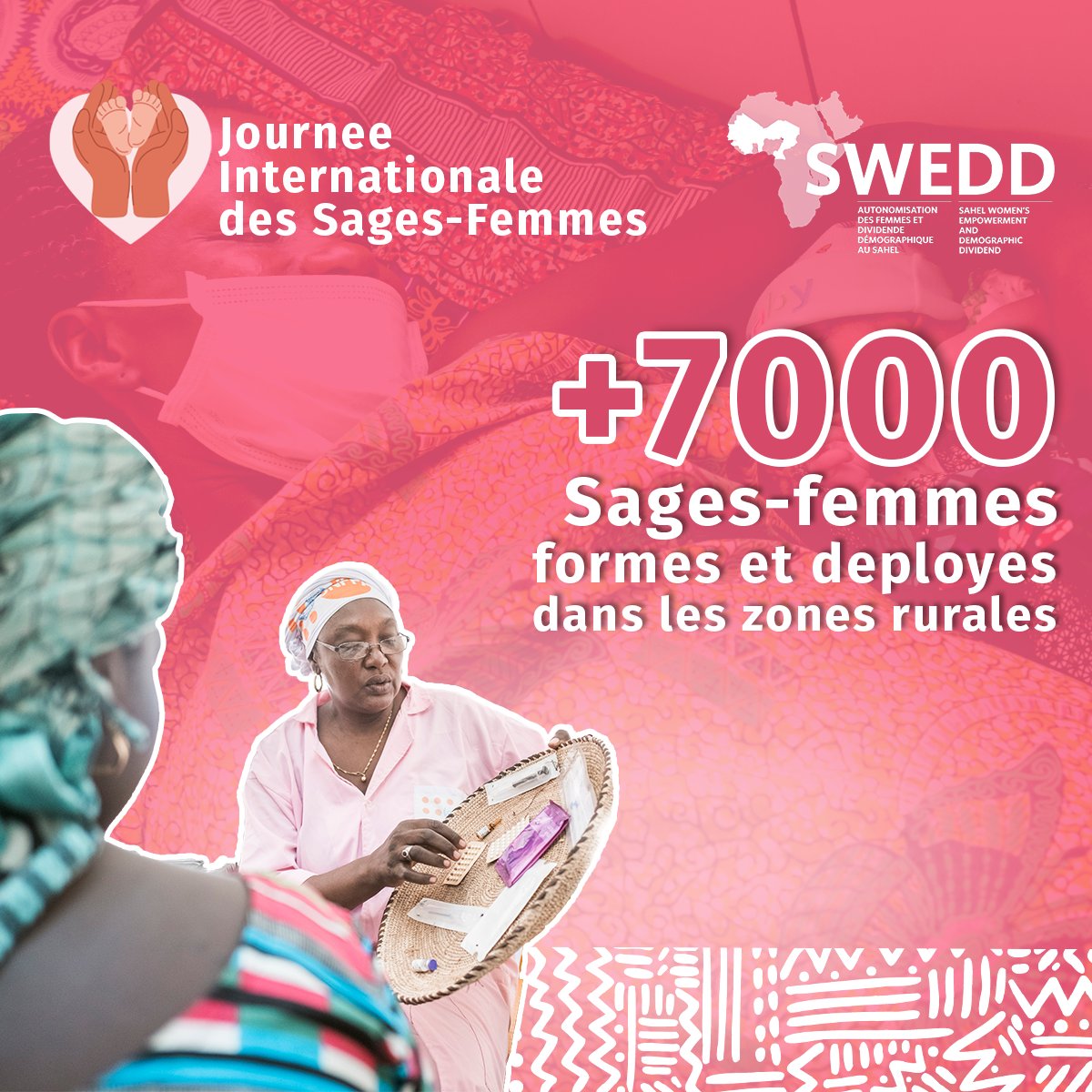 Dans le cadre du projet #SWEDD, +7000 #sagesfemmes ont été formées et déployées dans les zones rurales, afin de contribuer à la santé reproductive des femmes et de les prévenir :
🟠 2 422 000 grossesses non désirées
🟠 830,000 avortements dangereux
🟠 8 790 décès maternels
#SWEDD