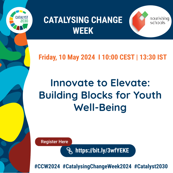 Join us and @Catalyst2030 for a transformative brainstorming session at Catalysing Change Week! Together, let's shape the future of nutrition education with innovative toolkits for healthier lifestyles among young learners. catalyst2030.net/events/innovat… #Catalyst2030 #NourishingSchools