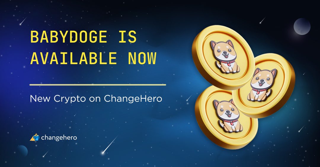 Meet #BabyDoge on ChangeHero! @BabyDogeCoin is a fun #memecoin with a mission to spread awareness of animal adoption. It has fun utilities like AI image and meme generator, swap, card, #NFTs and more. Exchange BabyDoge here 👉 l.changehero.io/Exchange_BabyD… #CHNewCoin