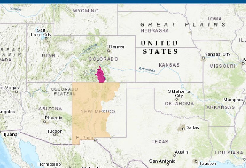 Today’s Red Flag Map: Colorado and Fire weather watch in New Mexico. 
#nmfire #cofire #wildfire